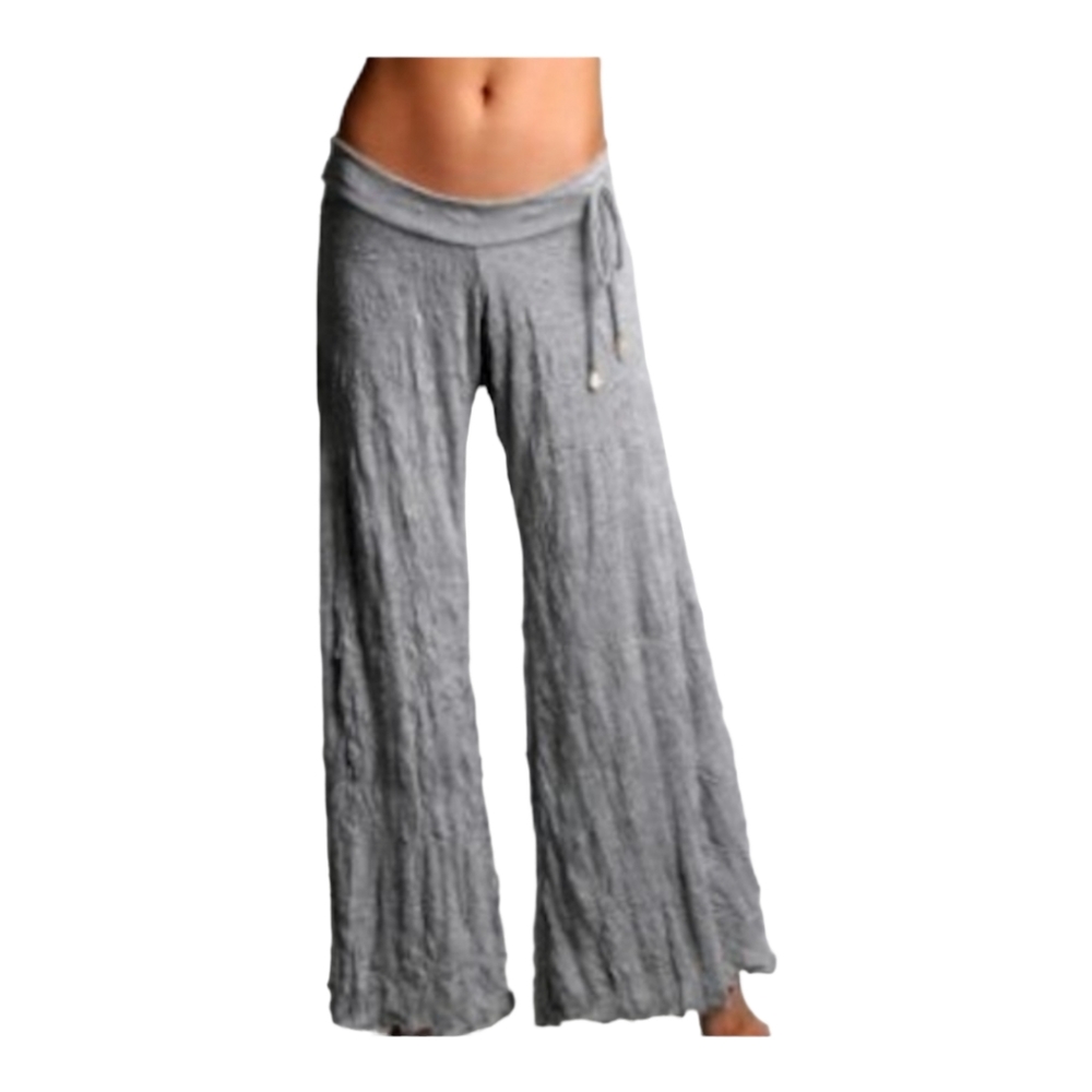 Letarte Boho Hippie Gray Bell Bottom Pants Shell Drawstring Waist Lined …